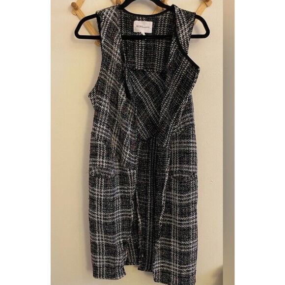 BCBGeneration Jacket Vest Women's Small Black with Colorful Strings Long - Picture 2 of 7